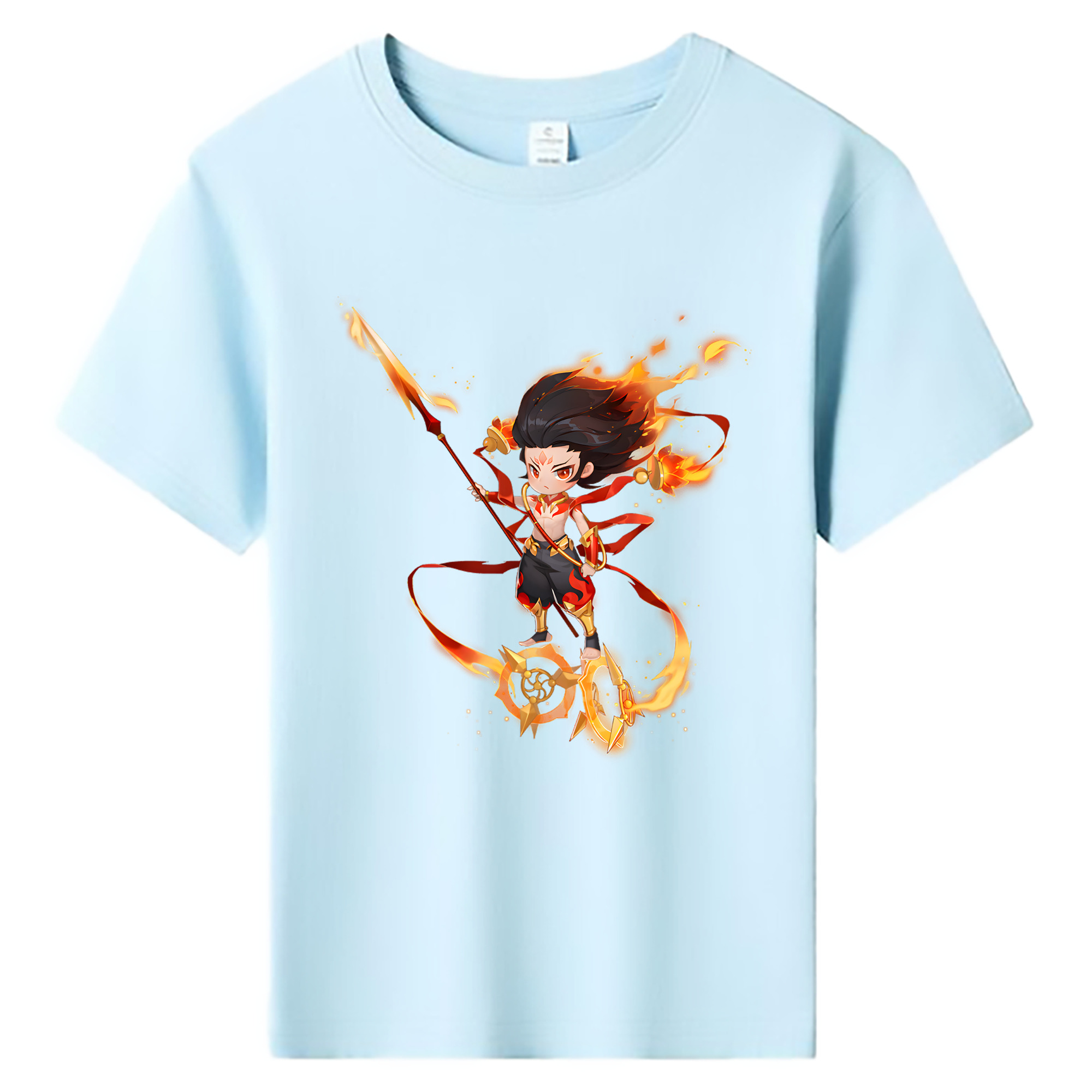 （画像用） Ne Zha 2 ナタ 魔童の大暴れ 綿100％キッズTシャツ（フロントプリント）